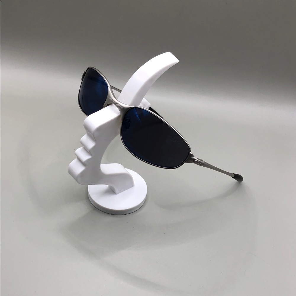 OAKLEY A WIRE 2.0  Y2K Sunglasses Matte Silver Iridium Blue UNISEX
